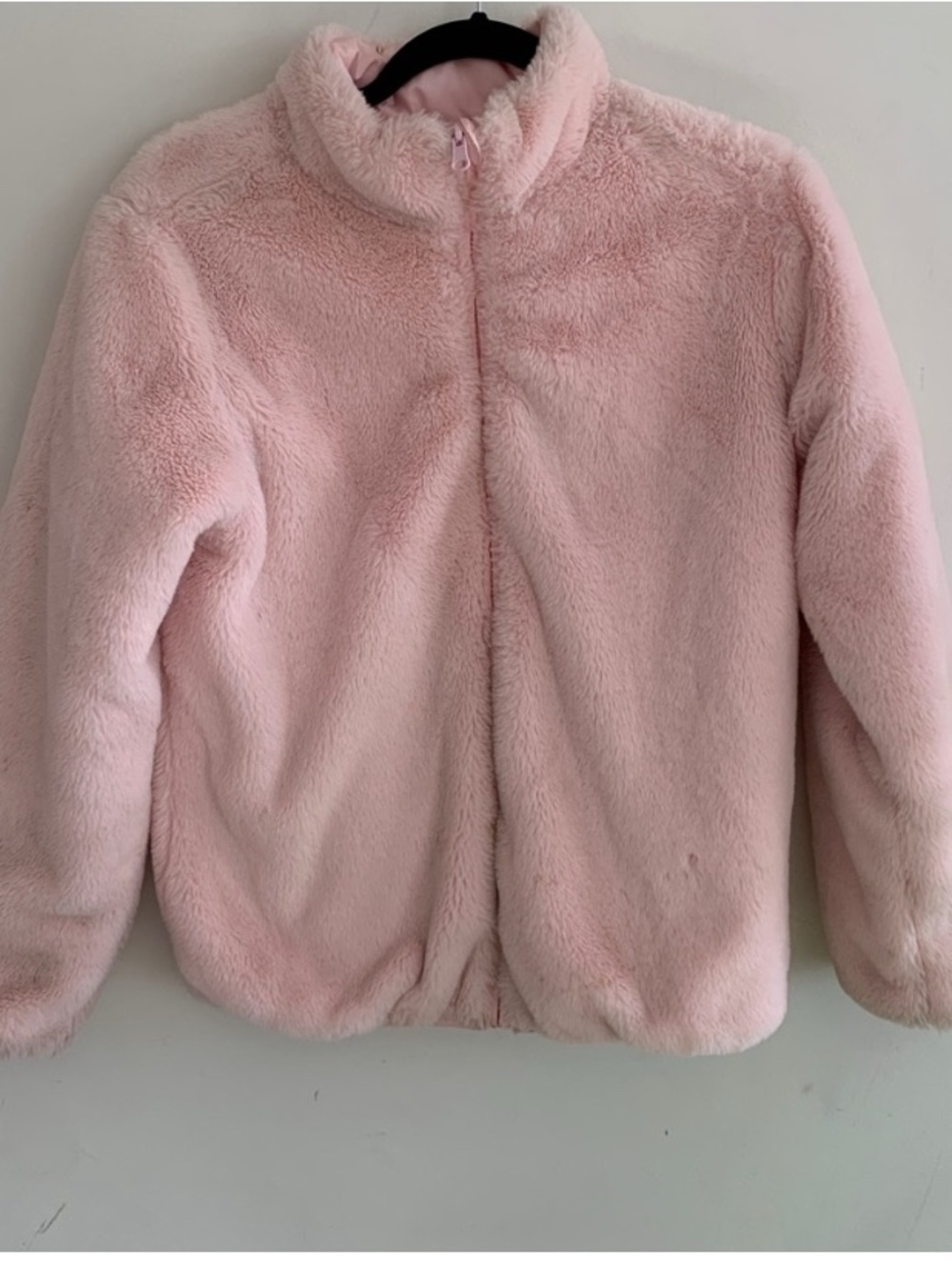 Cozy Kids Plush Zip Jacket in Light Pink